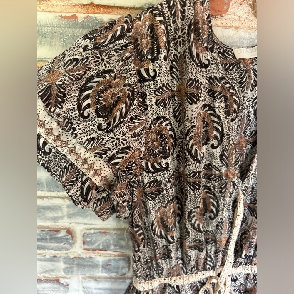 Ulla Johnson Black and Brown Patterned Dress - image 3